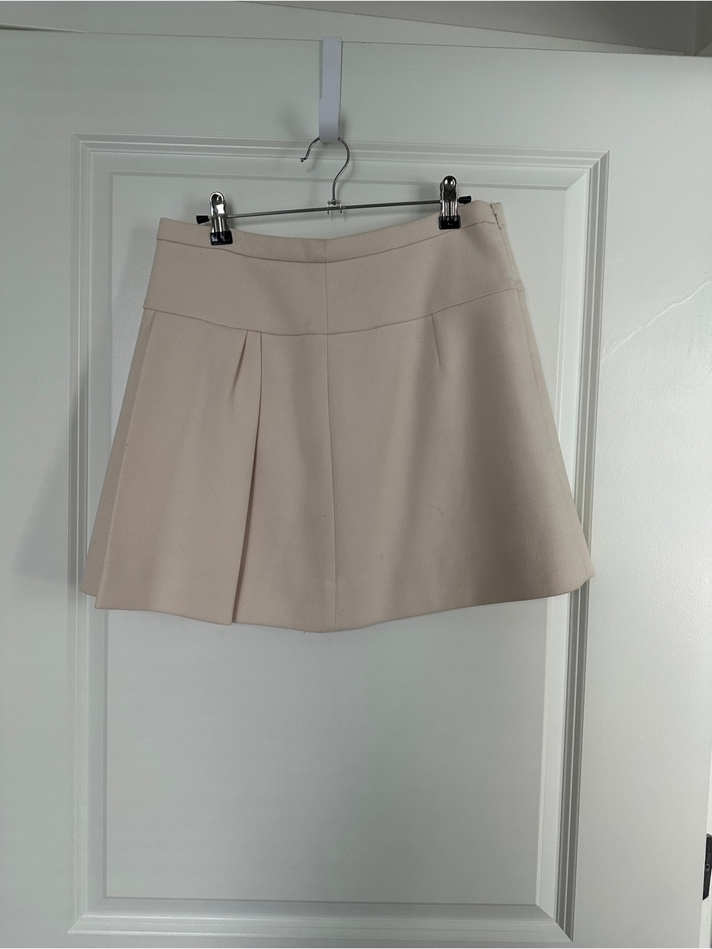 J. Crew Cream A-Line Pleated Skirt